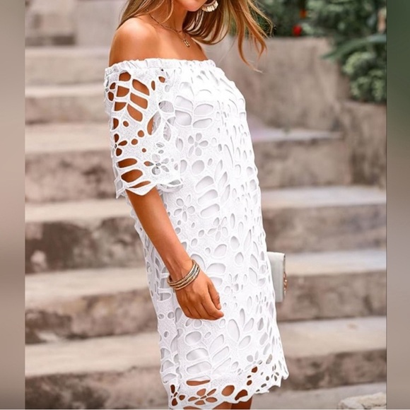 Amazon Off Shoulder Lace Dress, Size XL (NWT) - Picture 3 of 9